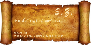 Surányi Zamfira névjegykártya